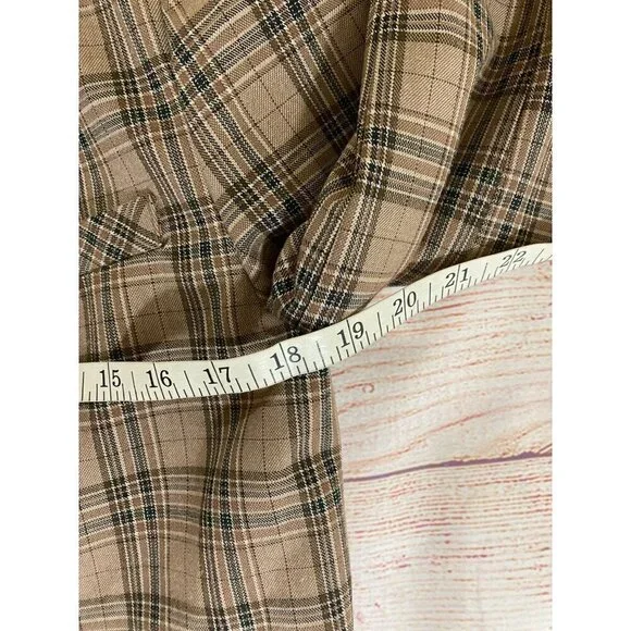 NWT Lea & Viola Women's Brown Plaid Long Sleeve Crop Blazer - Small - Picture 8 of 14